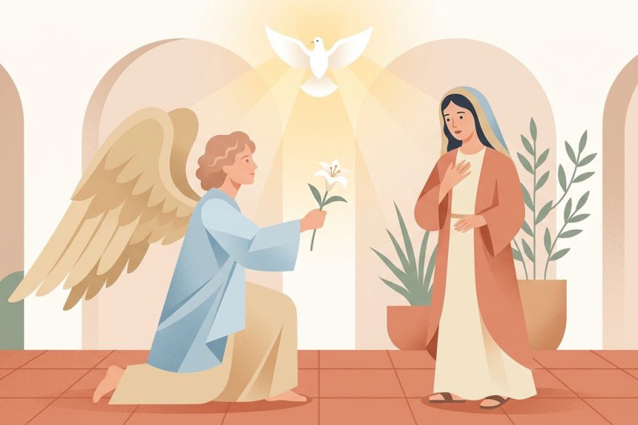 Je vous salue Marie - Illustration prière catholique